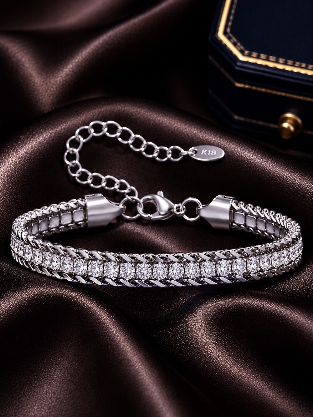 Stainless Steel Jewelry Tennis Chain Women Bracelet - Picture 1 of 4
